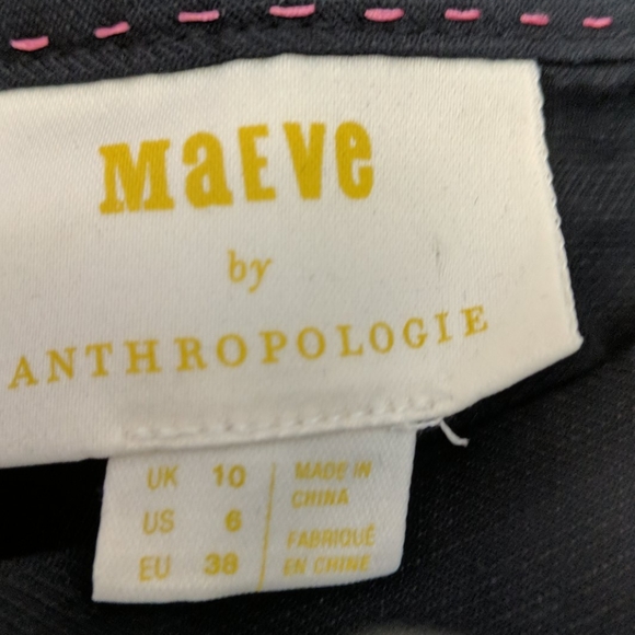 Anthropologie Maeve Black Button Down Blouse - Picture 2 of 3